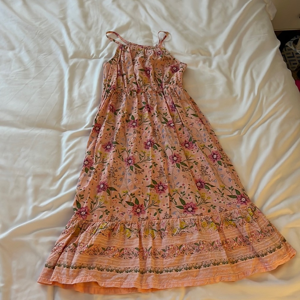 Childs Pink Floral Dress, Size Large(10-12)